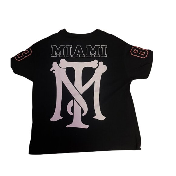 Scarface Tony Montana Miami on Back Graphic V-Neck T-Shirt Black Tee Size Large - Picture 2 of 5